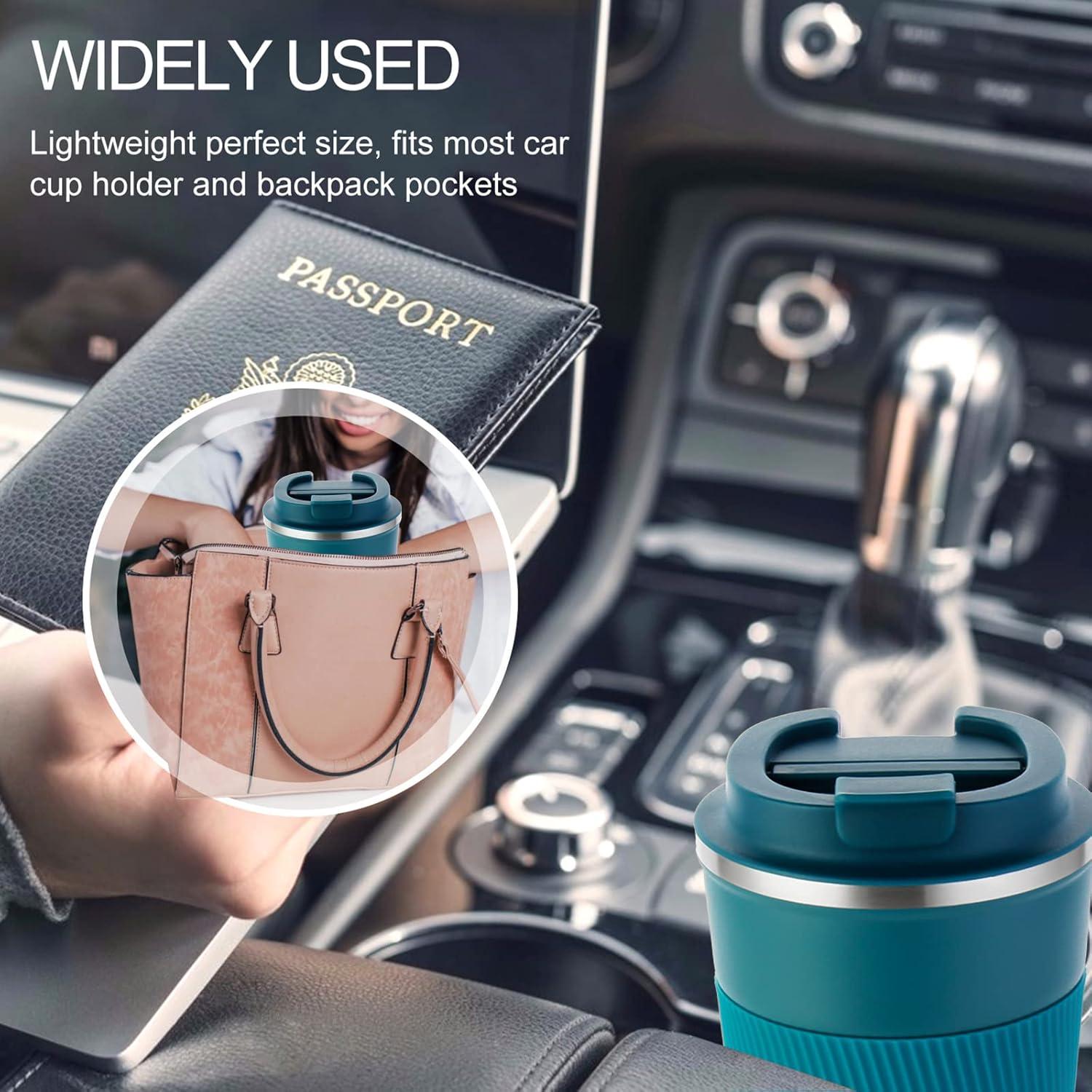 imageGEMFUL 17oz Travel Coffee Mug To Go with Lid Stainless Steel Insulated Cups Reusable Tumbler Leak Proof Coffee Lovers Gift for Hot Cold Drinks Women Men Office Car Black2 PackBlackBlue