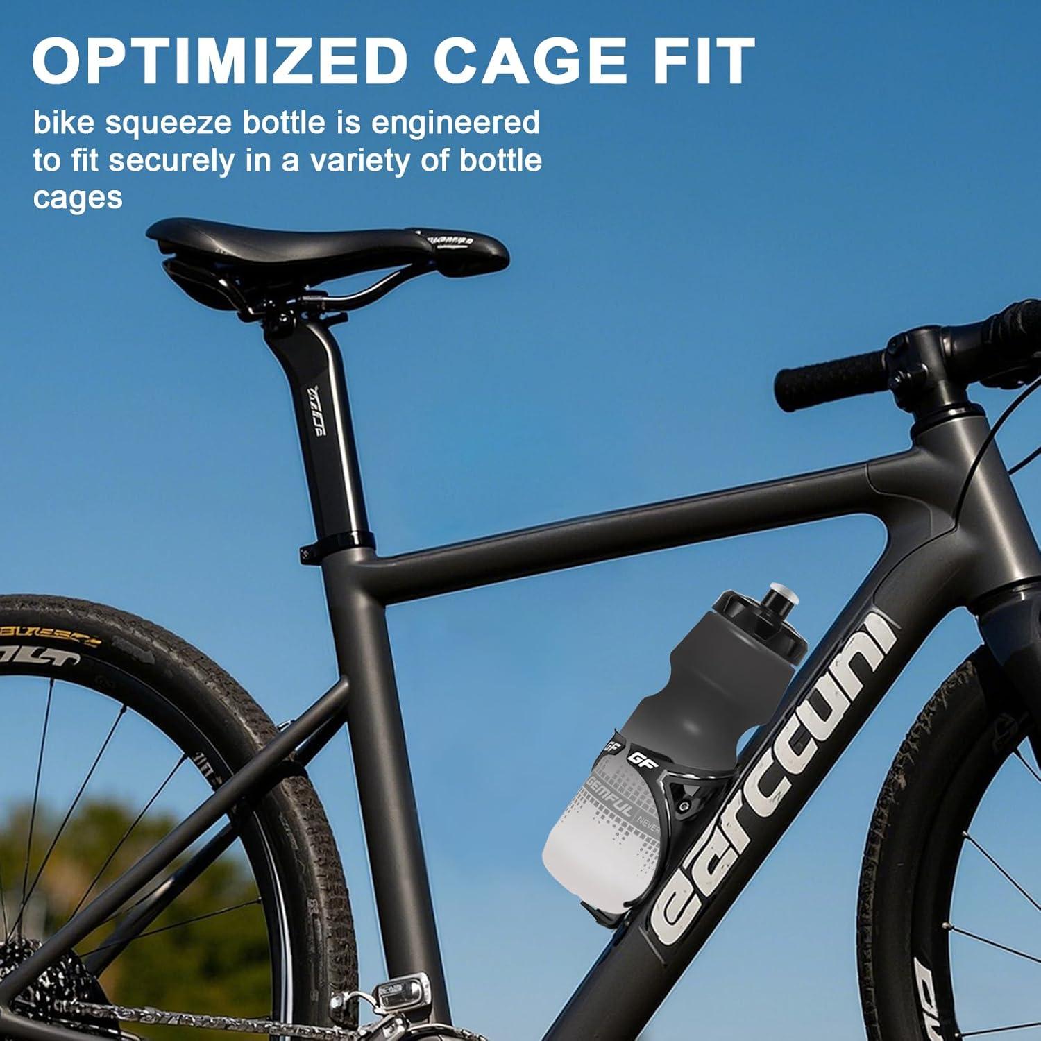 imageGEMFUL 2 Pack Biking Water Bottles BPA Free 24oz Cycling Bottle Squeeze LeakProof for Road Bike Bicycle Commuting Gym MTB Gradient Black WhitePink BlueGrey