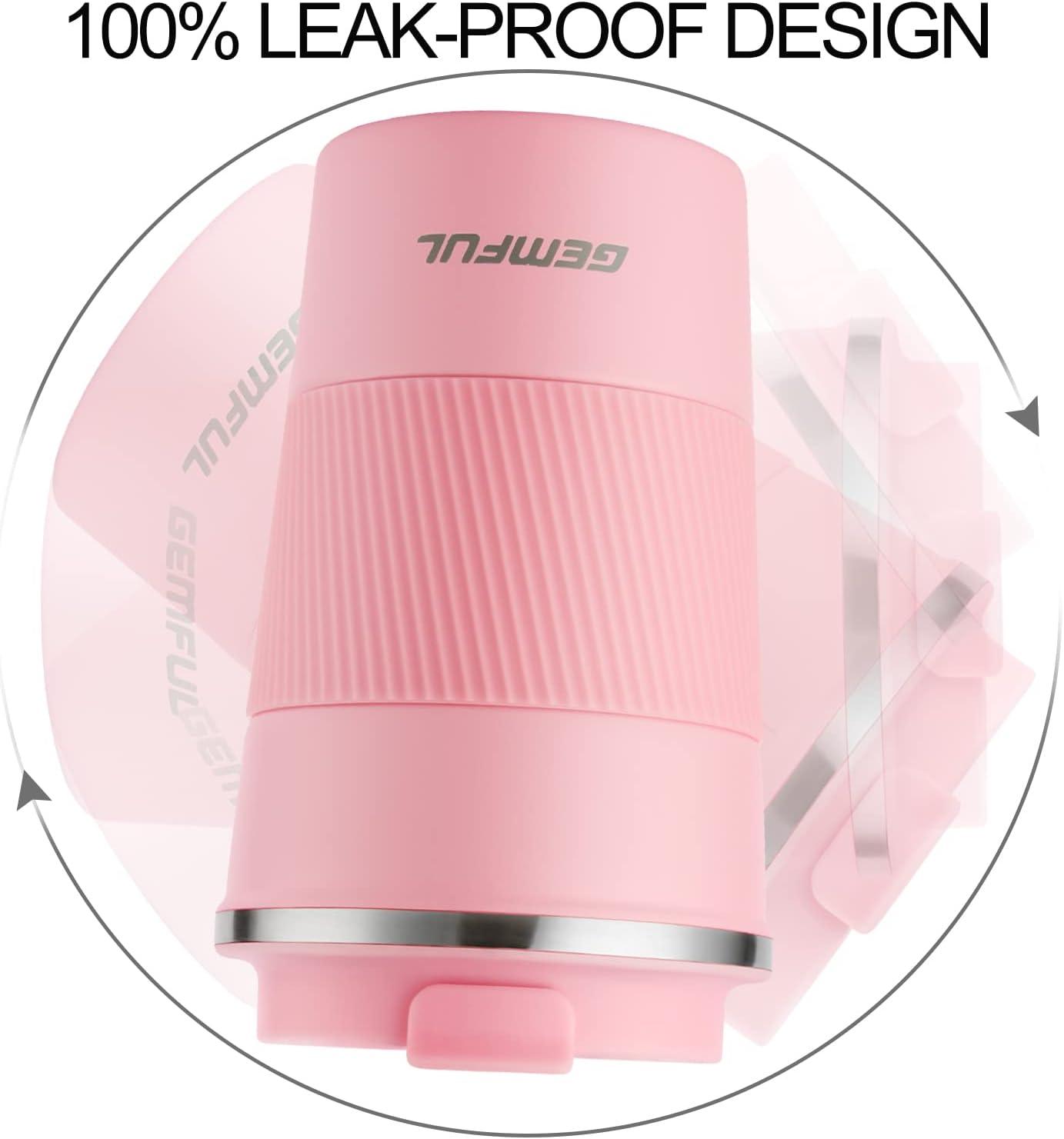 imageGEMFUL Travel Coffee Mug 13 oz Insulated Coffee Tumbler To Go with Lid Leak Proof Vacuum Stainless Steel Reusable for Hot Cold Drinks PinkPink13 oz