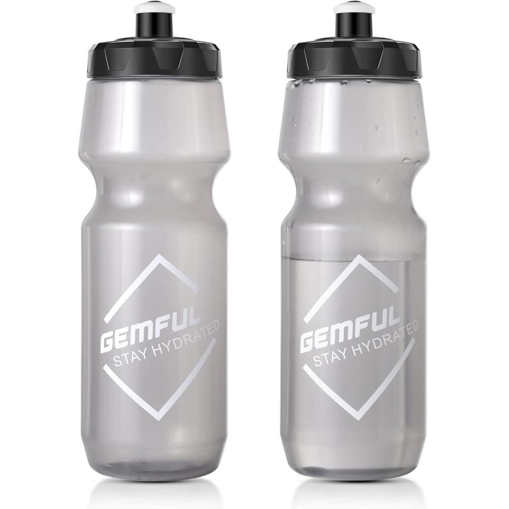 imageGEMFUL Water Bottle Biking BPA Free 24 Ounce 2 PackGrey