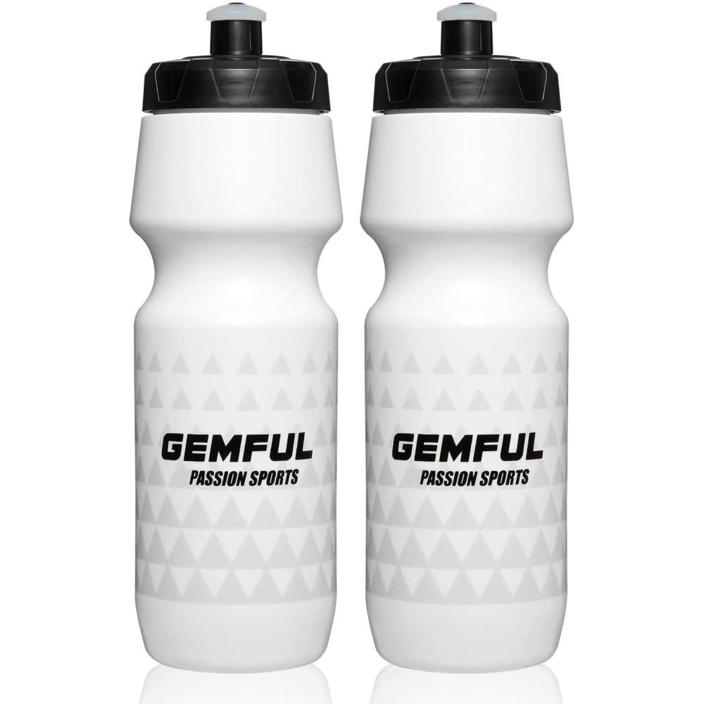 imageGEMFUL Water Bottle Biking BPA Free 24 Ounce 2 PackWhite