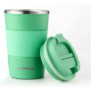 GEMFUL To Go Travel Coffee Mug with Lid 13 oz Insulated Cups Spill Proof Tumbler Leak Proof Vacuum Stainless Steel Reusable for Hot Cold Drinks Women Men (6 Pack)(Green-13 oz)