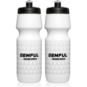 GEMFUL Water Bottle Biking BPA Free 24 Ounce 2 Pack(White)