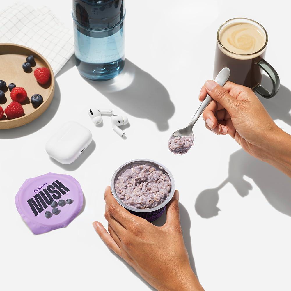 imageMUSH Overnight Oats Vanilla Bean Good Source of Fiber NonGMO Dairy Free Gluten Free 5ozBlueberry