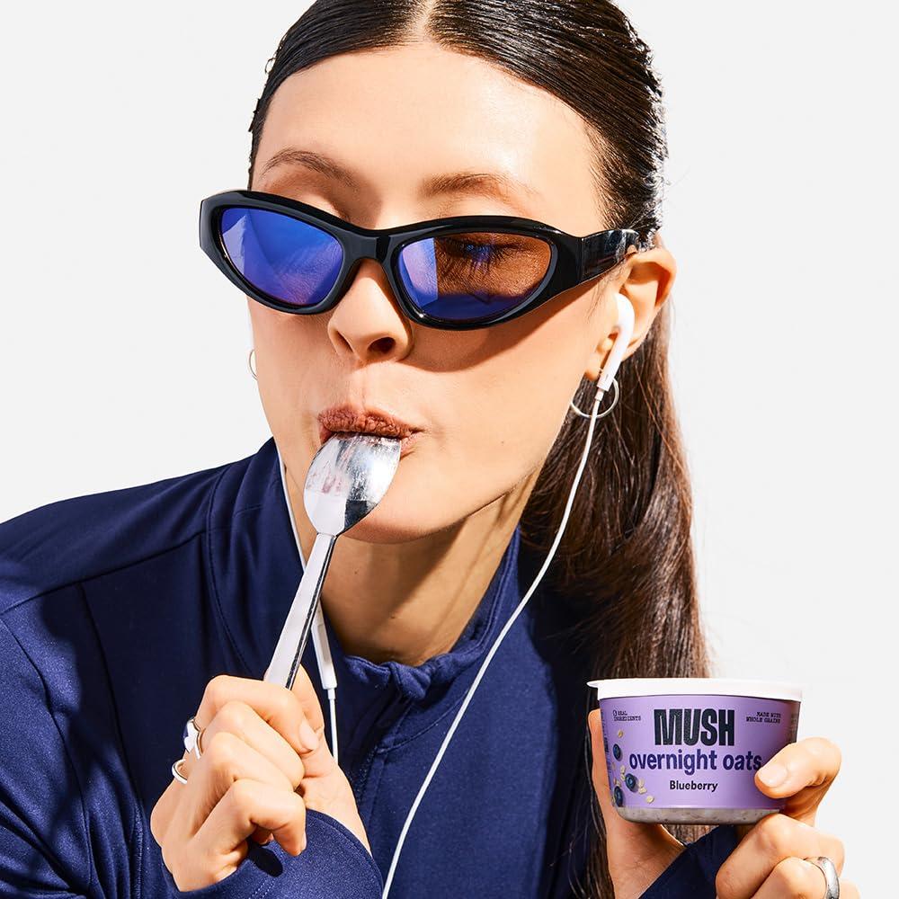 imageMUSH Overnight Oats Vanilla Bean Good Source of Fiber NonGMO Dairy Free Gluten Free 5ozBlueberry
