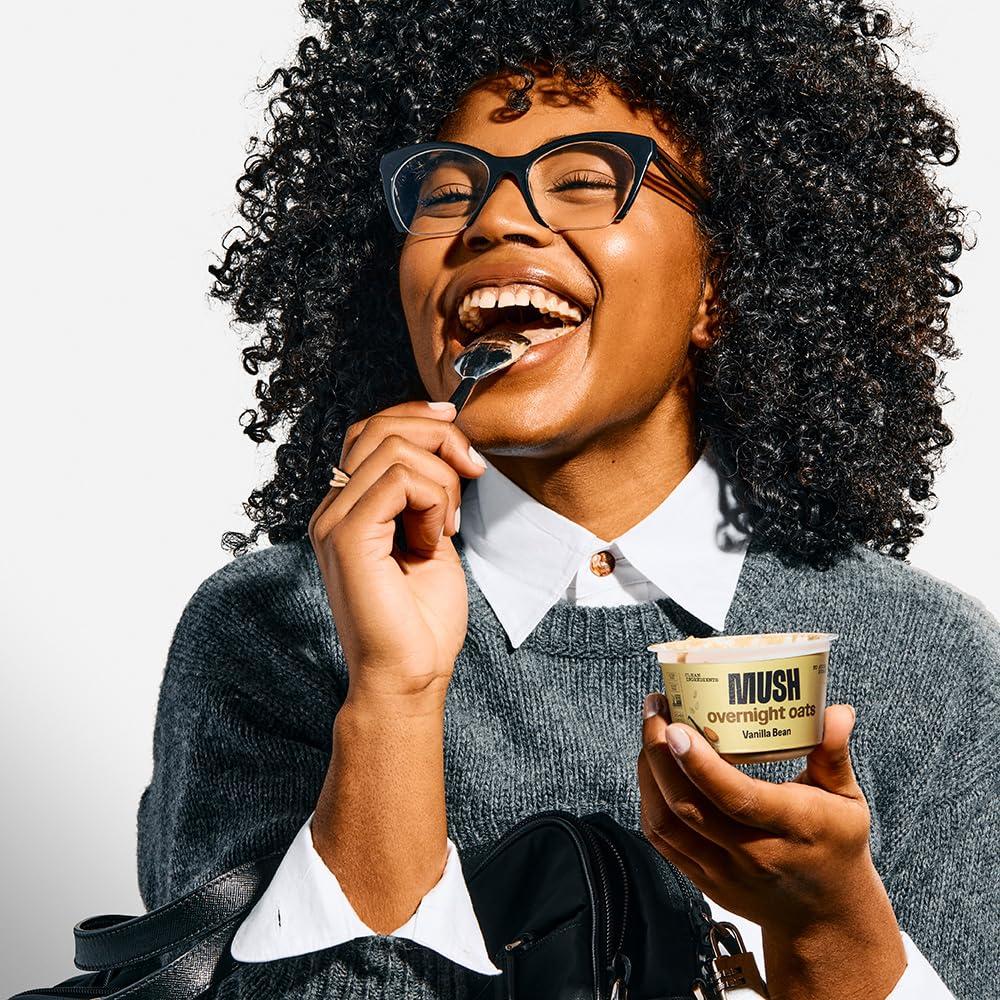 imageMUSH Overnight Oats Vanilla Bean Good Source of Fiber NonGMO Dairy Free Gluten Free 5ozVanilla Bean