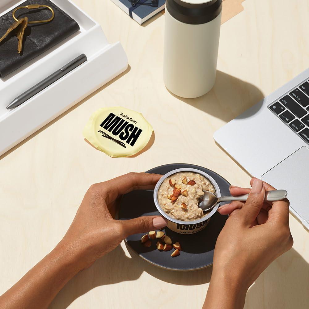 imageMUSH Overnight Oats Vanilla Bean Good Source of Fiber NonGMO Dairy Free Gluten Free 5ozVanilla Bean