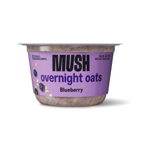 MUSH Overnight Oats – Vanilla Bean – Good Source of Fiber, Non-GMO, Dairy Free, Gluten Free, 5oz(Blueberry)
