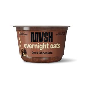 MUSH Overnight Oats – Vanilla Bean – Good Source of Fiber, Non-GMO, Dairy Free, Gluten Free, 5oz(Dark Chocolate)