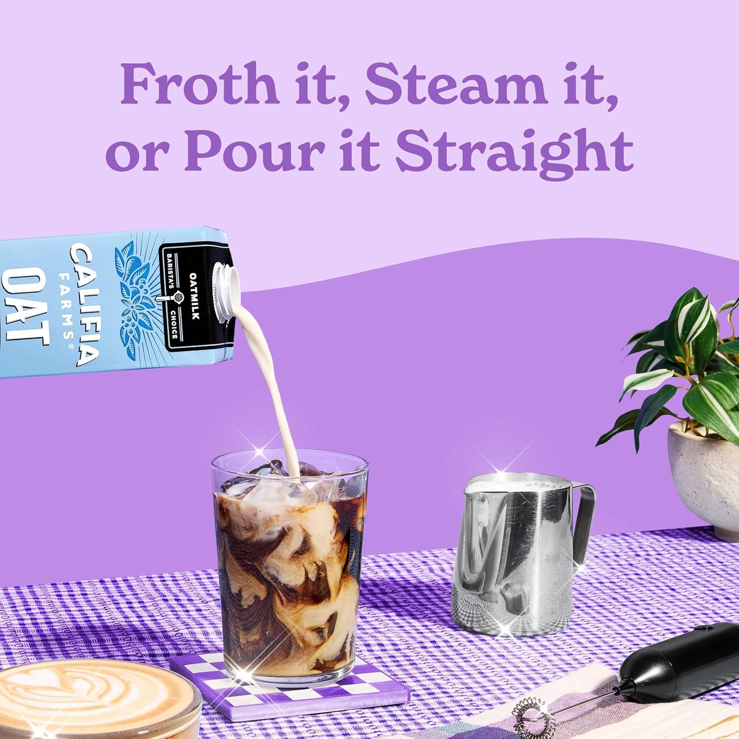 imageCalifia Farms Oat Barista Blend Oat Milk 32 Oz Dairy Free Vegan Plant Based Gluten Free Non GMO Milk Frother Coffee Creamer32 Fl Oz Pack of 1