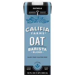 Califia Farms – Oat Barista Blend Oat Milk, 32 Oz, Dairy Free, Vegan, Plant Based, Gluten Free, Non GMO, Milk Frother, Coffee Creamer(32 Fl Oz (Pack of 1))