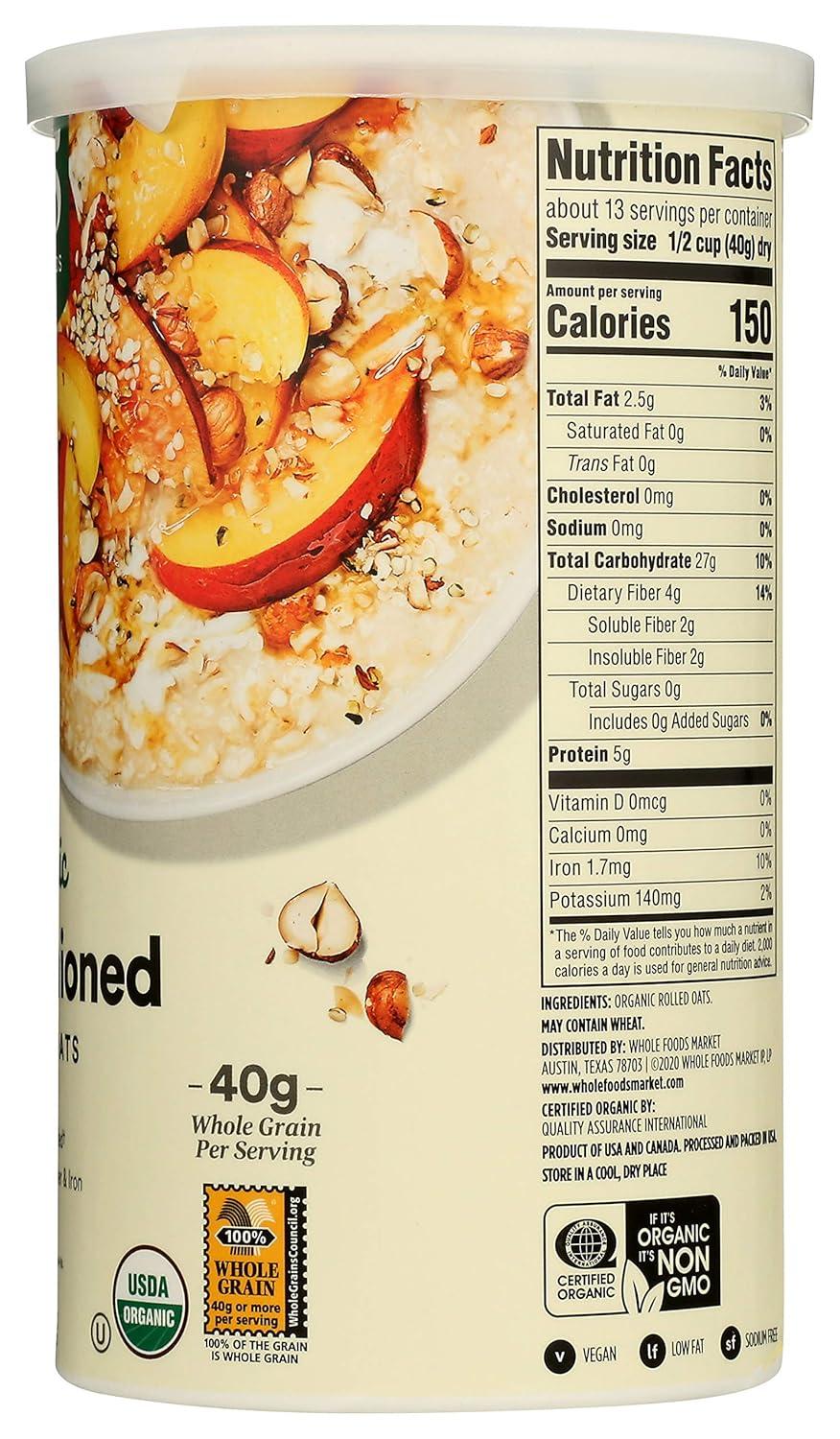 image365 by Whole Foods Market Organic OldFashioned Rolled Oats 42 Ounce18 Ounce Pack of 1